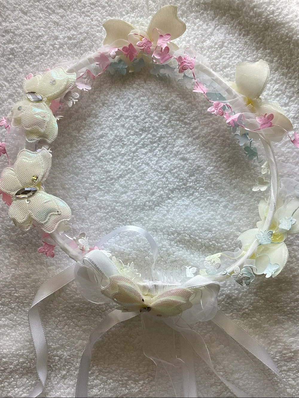 White, Pink, Purple & Blue Butterfly Crown - Lightweight - 2 included
